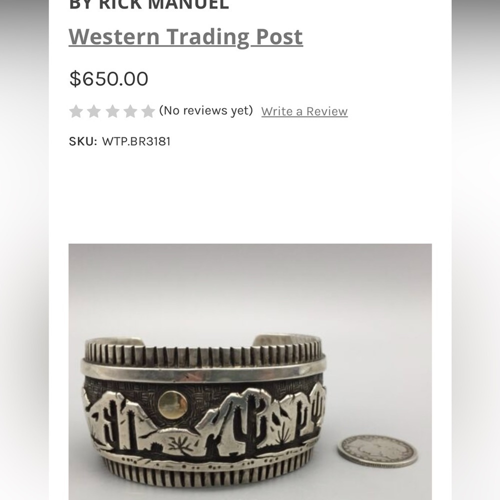 💛 Vintage Sterling Story Teller Cactus & Desert Scene Bracelet | Southwestern - Picture 10 of 10